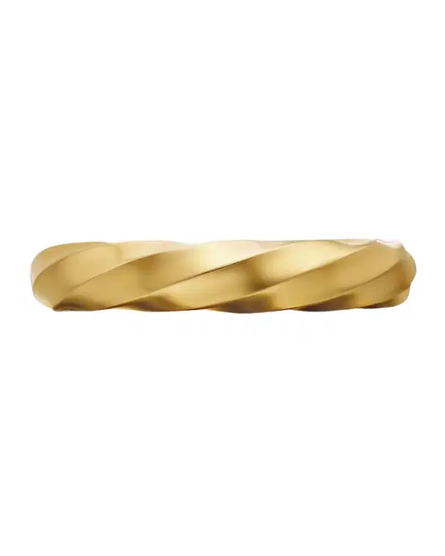Cable Edge Ring in 18K Gold, 4mm