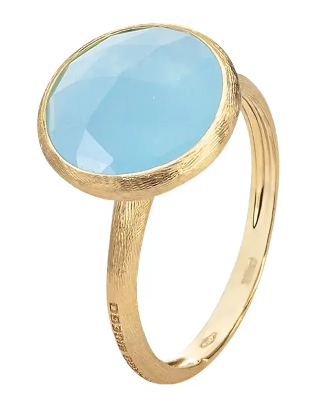 Jaipur 18K Yellow Gold Ring with Aquamarine