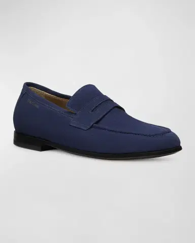 Stuart Weitzman Men 's Club Suede Penny Loafers | Thumbnail 2 Stuart Weitzman Men 's Club Suede Penny Loafers | Thumbnail 2