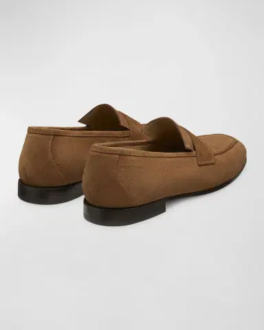 Stuart Weitzman Men 's Club Suede Penny Loafers | Thumbnail 3 Stuart Weitzman Men 's Club Suede Penny Loafers | Thumbnail 3