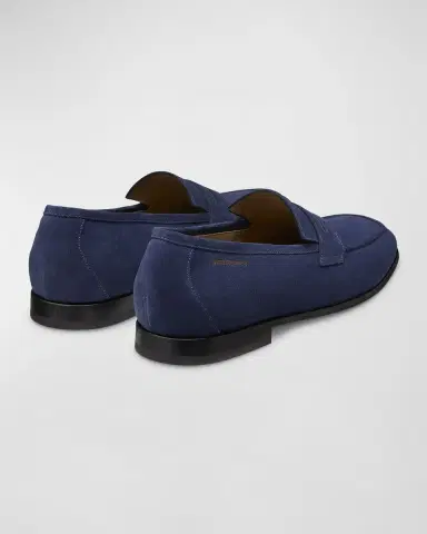 Stuart Weitzman Men 's Club Suede Penny Loafers | Thumbnail 4 Stuart Weitzman Men 's Club Suede Penny Loafers | Thumbnail 4