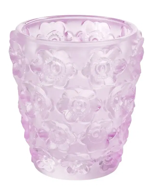 Lalique Anemones Votive Candleholder, Pink Luster