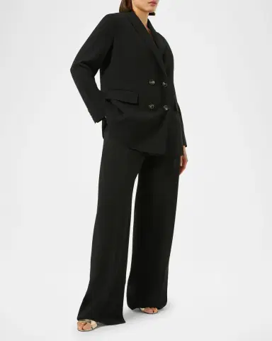 Marina Rinaldi Plus Size Fox Double-Breasted Cady Blazer | Thumbnail 2 Marina Rinaldi Plus Size Fox Double-Breasted Cady Blazer | Thumbnail 2