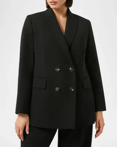 Marina Rinaldi Plus Size Fox Double-Breasted Cady Blazer | Thumbnail 4 Marina Rinaldi Plus Size Fox Double-Breasted Cady Blazer | Thumbnail 4