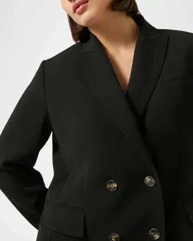 Marina Rinaldi Plus Size Fox Double-Breasted Cady Blazer | Thumbnail 5 Marina Rinaldi Plus Size Fox Double-Breasted Cady Blazer | Thumbnail 5