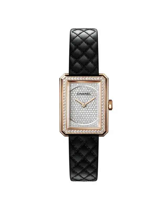 CHANEL BOYFRIEND BEIGE GOLD PRESTIGE CALF LEATHER WATCH