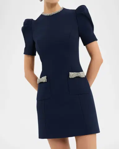 Rebecca Vallance Nemy Diamante-Trim Bonded Crepe Mini Dress | Thumbnail 4 Rebecca Vallance Nemy Diamante-Trim Bonded Crepe Mini Dress | Thumbnail 4