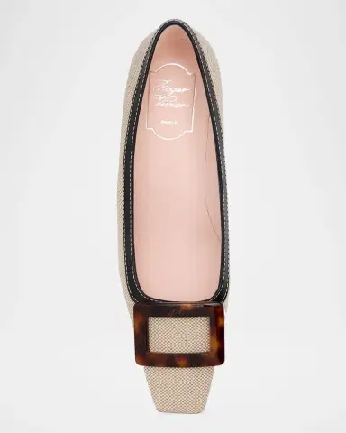 Roger Vivier 45mm Belle Vivier Turtle Linen Pumps | Thumbnail 6
