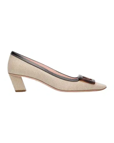 Roger Vivier 45mm Belle Vivier Turtle Linen Pumps | Thumbnail 1
