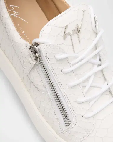 Giuseppe Zanotti Men's Frankie Snake-Effect Leather Double-Zip Sneakers | Thumbnail 2 Giuseppe Zanotti Men's Frankie Snake-Effect Leather Double-Zip Sneakers | Thumbnail 2