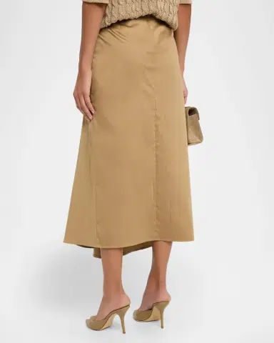 Max Mara Paggi Gathered Cotton Midi Skirt | Thumbnail 3
