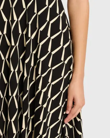 Max Mara Sleeveless Geometric-Print Jersey Midi Dress | Thumbnail 5