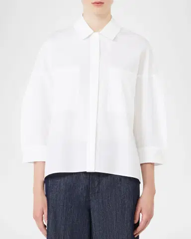 Max Mara 3/4-Sleeve Cotton Shirt | Thumbnail 4