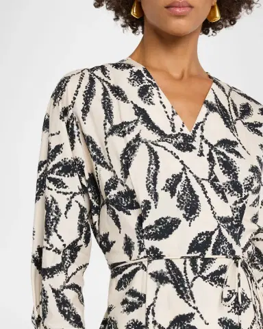 Max Mara Botanical-Print Cotton Poplin Midi Wrap Dress | Thumbnail 5 Max Mara Botanical-Print Cotton Poplin Midi Wrap Dress | Thumbnail 5