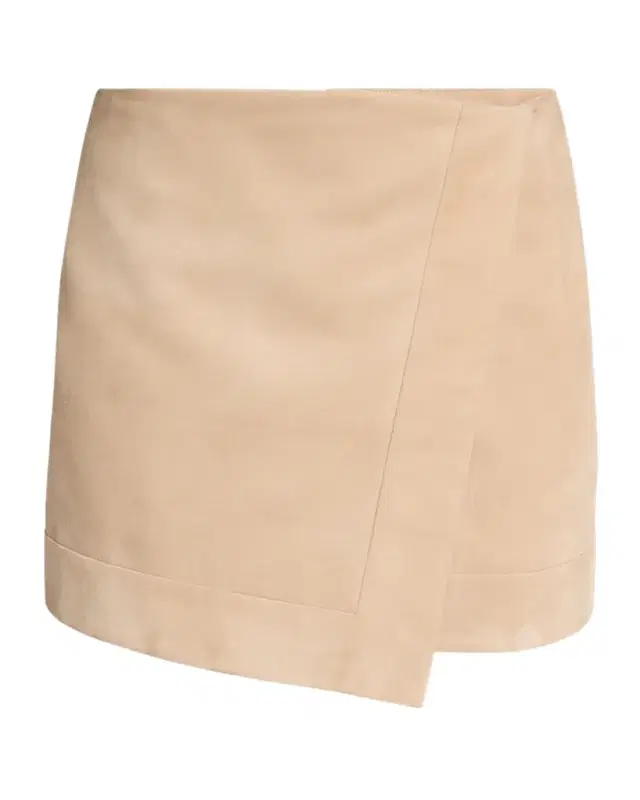 Asymmetric Suede Mini Skirt