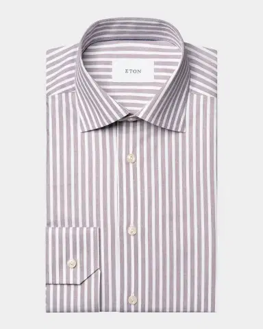 Eton Men's Contemporary Fit Bengal Stripe Twill Dress Shirt | Thumbnail 2
