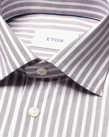 Eton Men's Contemporary Fit Bengal Stripe Twill Dress Shirt | Thumbnail 6