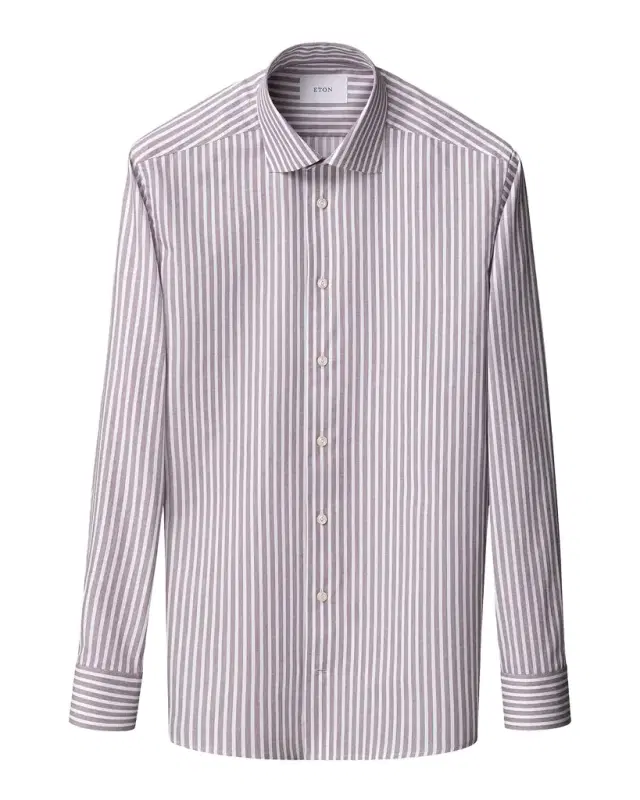 Men 's Contemporary Fit Bengal Stripe Twill Dress Shirt