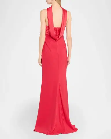 BADGLEY MISCHKA Strapless Crepe A-Line Evening Gown | Thumbnail 3 BADGLEY MISCHKA Strapless Crepe A-Line Evening Gown | Thumbnail 3