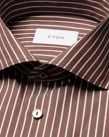 Eton Men's Slim Fit Stripe Cotton and Silk Dress Shirt | Thumbnail 6 Eton Men's Slim Fit Stripe Cotton and Silk Dress Shirt | Thumbnail 6