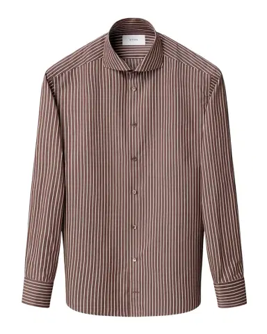 Eton Men's Slim Fit Stripe Cotton and Silk Dress Shirt | Thumbnail 1 Eton Men's Slim Fit Stripe Cotton and Silk Dress Shirt | Thumbnail 1