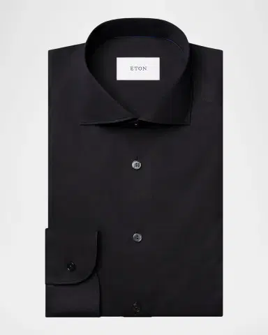 Eton Men's Slim Fit Stripe Cotton and Silk Dress Shirt | Thumbnail 2 Eton Men's Slim Fit Stripe Cotton and Silk Dress Shirt | Thumbnail 2