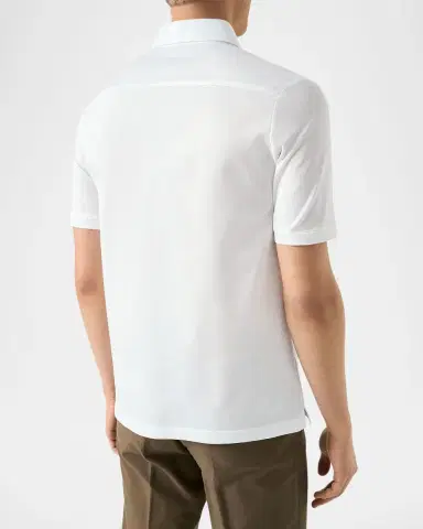 Eton Men's Filo di Scozia Cotton Jaquard Polo Shirt | Thumbnail 2