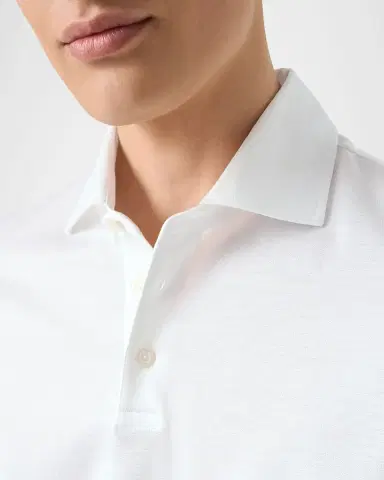 Eton Men's Filo di Scozia Cotton Jaquard Polo Shirt | Thumbnail 4
