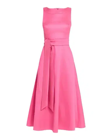 BADGLEY MISCHKA Sleeveless Bateau-Neck Gazar Midi Dress | Thumbnail 1