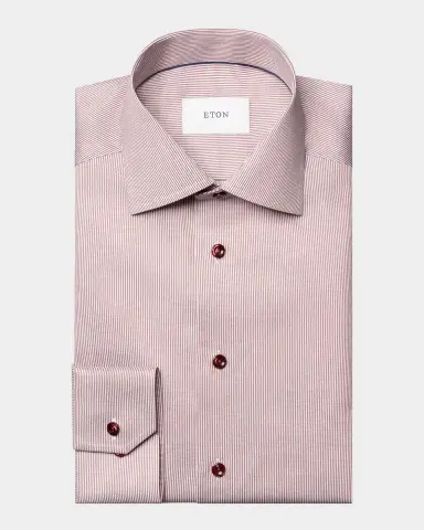 Eton Men's Slim Fit Micro-Stripe Twill Dress Shirt | Thumbnail 2