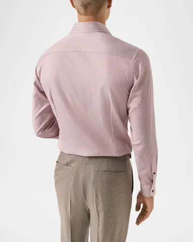 Eton Men's Slim Fit Micro-Stripe Twill Dress Shirt | Thumbnail 3