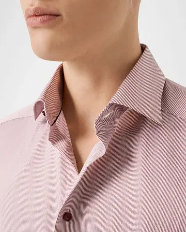 Eton Men's Slim Fit Micro-Stripe Twill Dress Shirt | Thumbnail 5