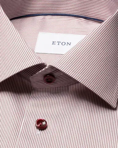 Eton Men's Slim Fit Micro-Stripe Twill Dress Shirt | Thumbnail 6