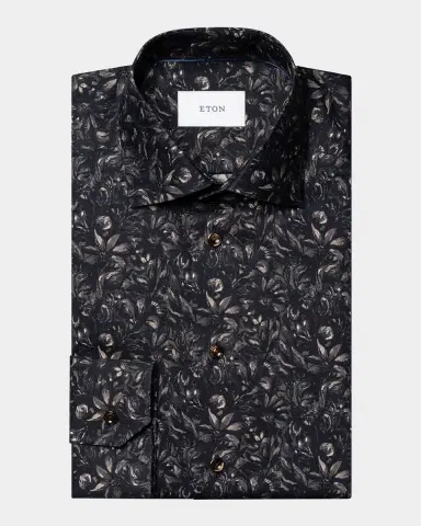 Eton Men's Slim Fit Floral Twill Dress Shirt | Thumbnail 2
