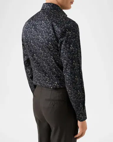 Eton Men's Slim Fit Floral Twill Dress Shirt | Thumbnail 3