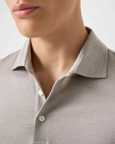 Eton Men's Filo di Scozia Cotton Jaquard Polo Shirt | Thumbnail 4