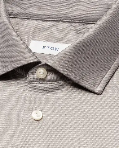 Eton Men's Filo di Scozia Cotton Jaquard Polo Shirt | Thumbnail 7