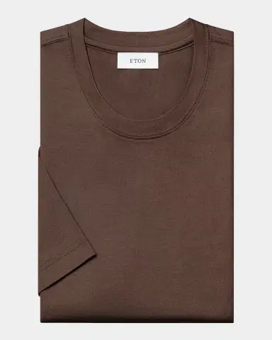 Eton Men's Cotton and Silk Solid Crewneck T-Shirt | Thumbnail 2 Eton Men's Cotton and Silk Solid Crewneck T-Shirt | Thumbnail 2