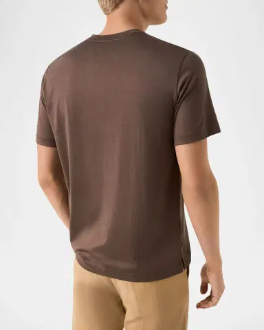 Eton Men's Cotton and Silk Solid Crewneck T-Shirt | Thumbnail 3 Eton Men's Cotton and Silk Solid Crewneck T-Shirt | Thumbnail 3