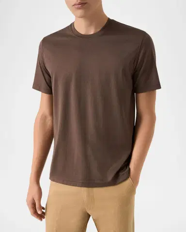 Eton Men's Cotton and Silk Solid Crewneck T-Shirt | Thumbnail 4 Eton Men's Cotton and Silk Solid Crewneck T-Shirt | Thumbnail 4