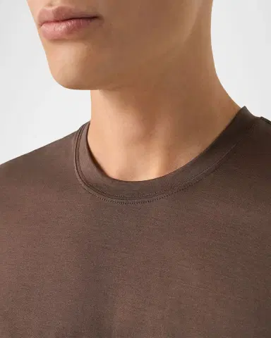 Eton Men's Cotton and Silk Solid Crewneck T-Shirt | Thumbnail 5 Eton Men's Cotton and Silk Solid Crewneck T-Shirt | Thumbnail 5