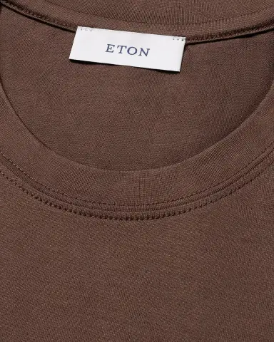 Eton Men's Cotton and Silk Solid Crewneck T-Shirt | Thumbnail 6 Eton Men's Cotton and Silk Solid Crewneck T-Shirt | Thumbnail 6
