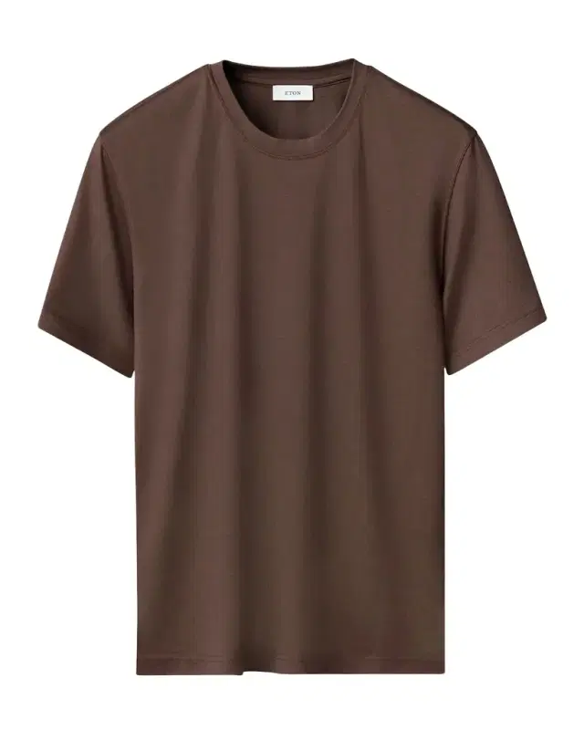 Men 's Cotton and Silk Solid Crewneck T-Shirt