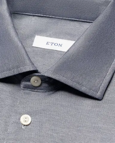 Eton Men's Filo di Scozia Cotton Jaquard Polo Shirt | Thumbnail 5