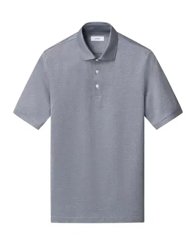 Eton Men's Filo di Scozia Cotton Jaquard Polo Shirt | Thumbnail 1