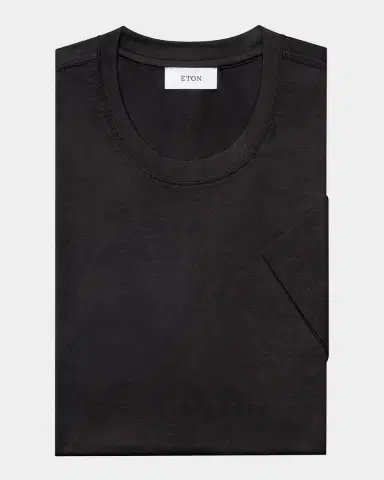 Eton Men's Cotton and Silk Solid Crewneck T-Shirt | Thumbnail 2 Eton Men's Cotton and Silk Solid Crewneck T-Shirt | Thumbnail 2