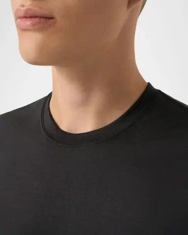 Eton Men's Cotton and Silk Solid Crewneck T-Shirt | Thumbnail 5 Eton Men's Cotton and Silk Solid Crewneck T-Shirt | Thumbnail 5