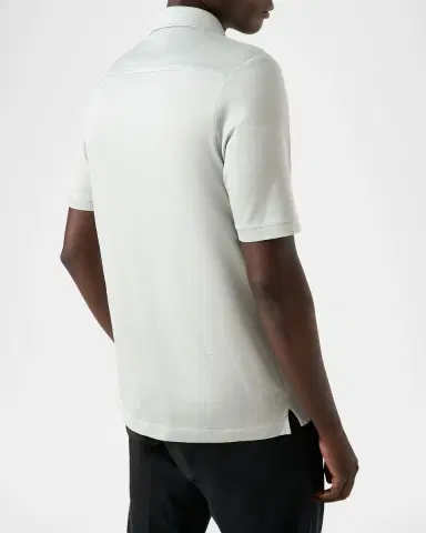 Eton Men's Filo di Scozia Cotton Jaquard Polo Shirt | Thumbnail 2