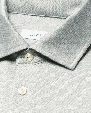 Eton Men's Filo di Scozia Cotton Jaquard Polo Shirt | Thumbnail 5