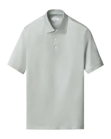 Eton Men's Filo di Scozia Cotton Jaquard Polo Shirt | Thumbnail 1